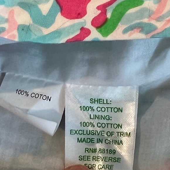 Lilly Pulitzer Pink & Turquoise Lace Up Dress with Lobster Print Women’s Size 4 - Picture 11 of 12